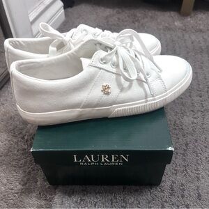 Lauren Ralph Lauren White Leather Sneakers